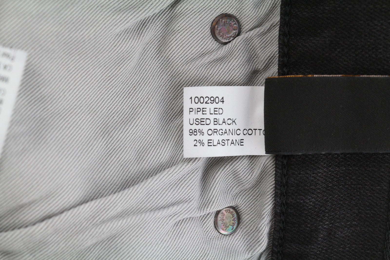 NUDIE JEANS Pipe Led moteriški džinsai W27/L30 Dėvėti juodi ekologiški ploni džinsai 