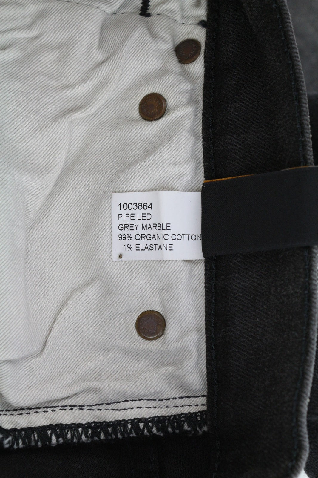 NUDIE JEANS Pipe Led Men's Jeans W29/L32 Grey Marble Organic Slim Fit Logo