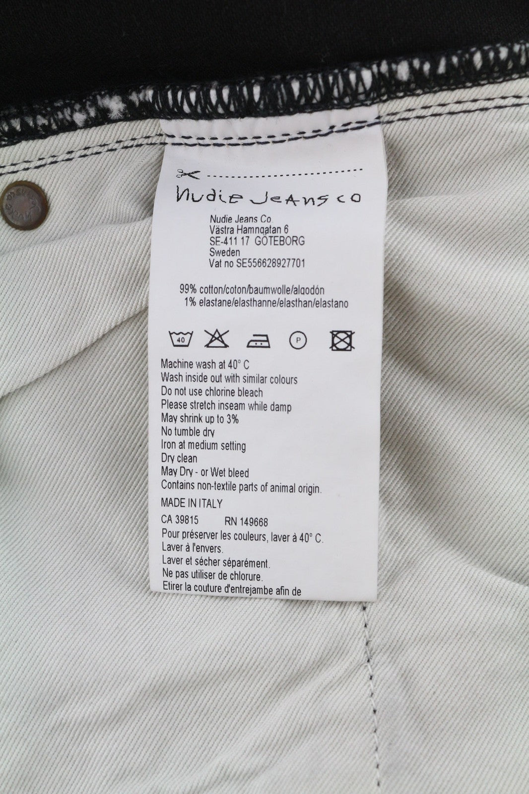 NUDIE JEANS Pipe Led Men's Jeans W28/L32 Grey Marble Organic Slim Fit Faded