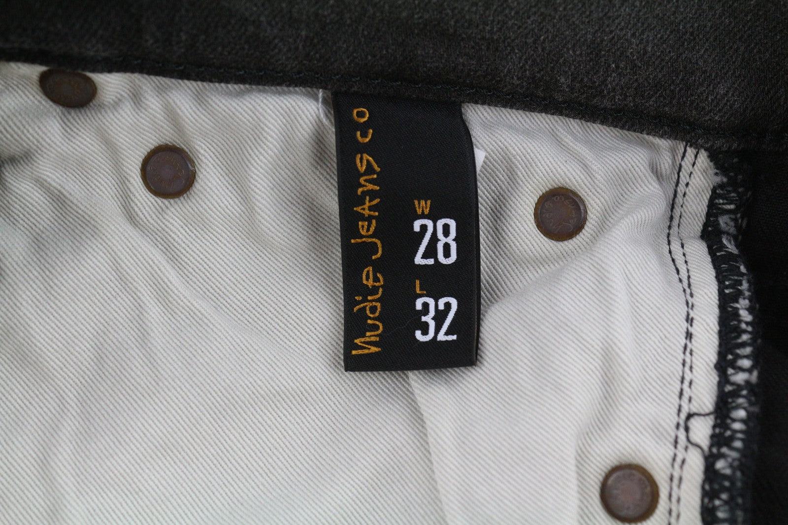 NUDIE JEANS Pipe Led Men's Jeans W28/L32 Grey Marble Organic Slim Fit Faded