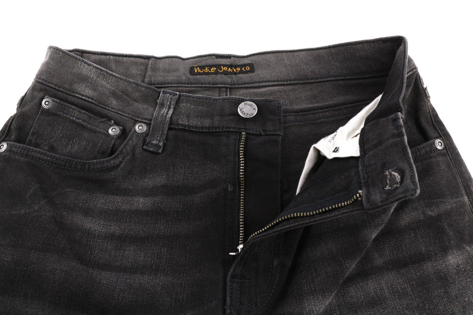 NUDIE JEANS Pipe Led Men's Jeans W30/L30 Grey Marble Organic Slim Fit Faded