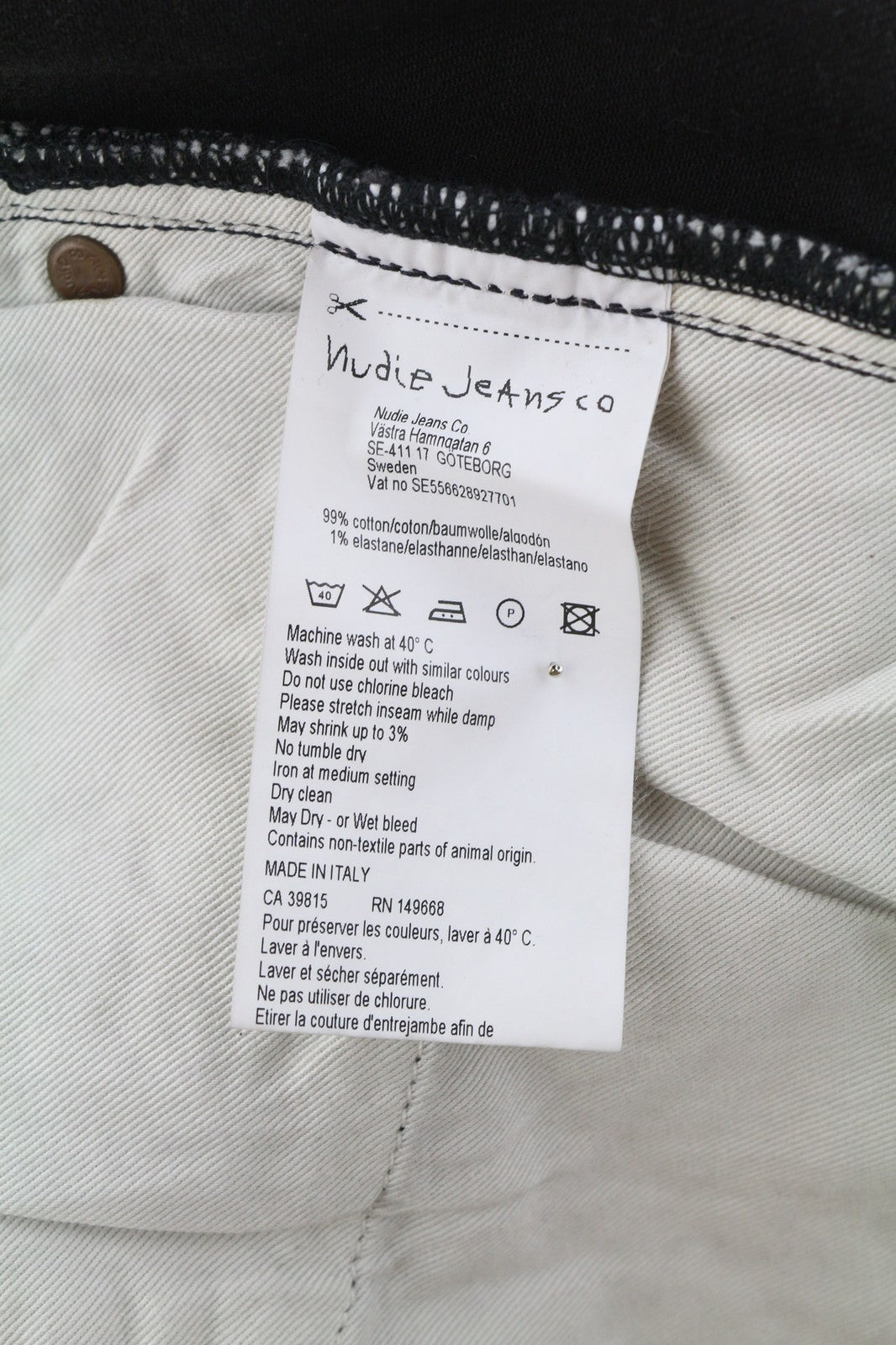 NUDIE JEANS Pipe Led Men's Jeans W30/L30 Grey Marble Organic Slim Fit Faded