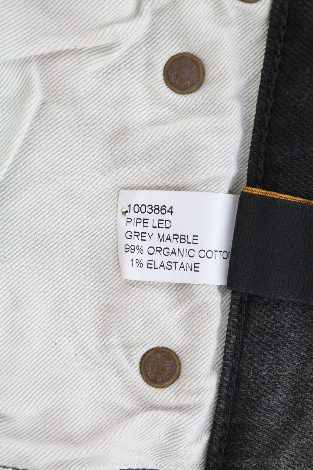 NUDIE JEANS Pipe Led Men's Jeans W30/L30 Grey Marble Organic Slim Fit Faded