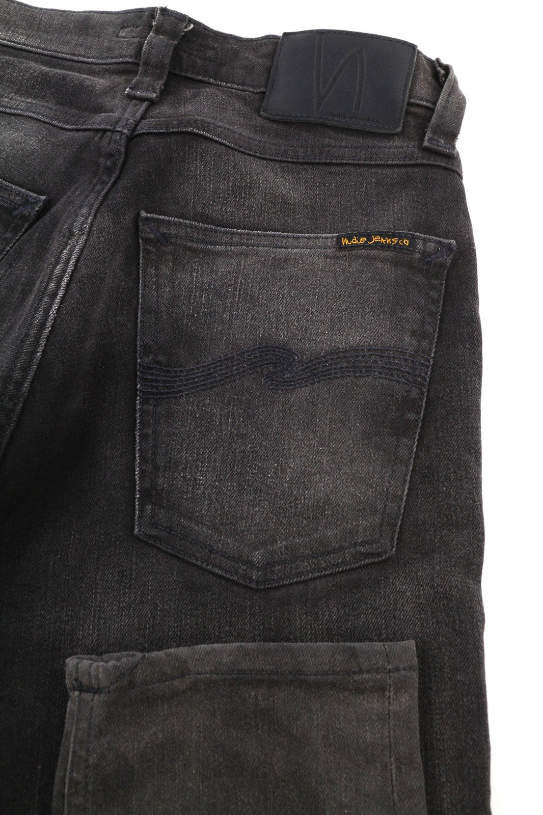 NUDIE JEANS Pipe Led vyriški džinsai W28/L30 pilko marmuro, organinio plonumo, skalbto efekto 