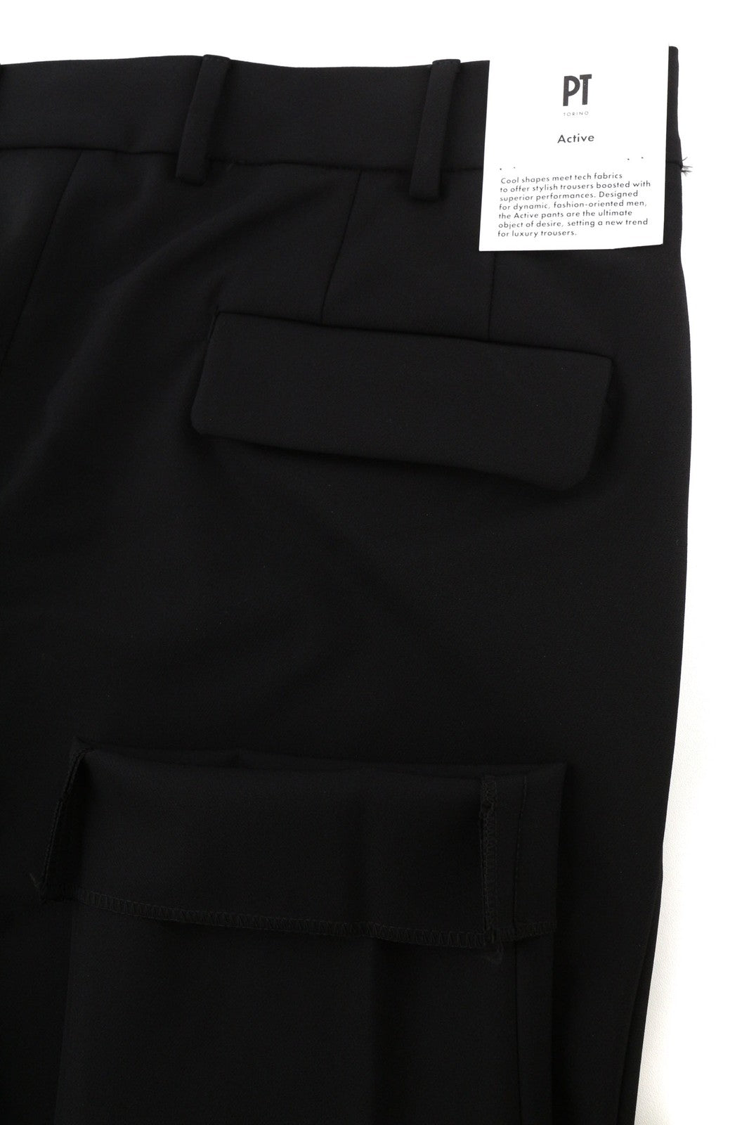 PT TORINO Lamda Men's Trousers 52 W33 Black Chino Slim Fit Unfinished Hem