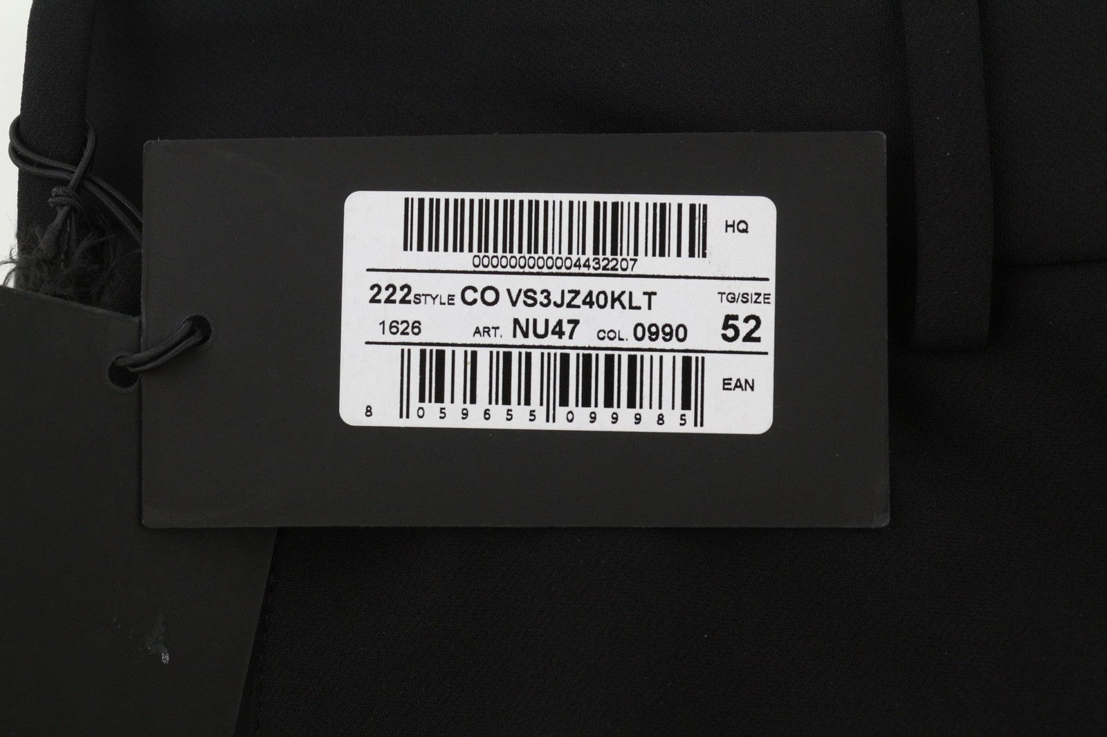 PT TORINO Lamda Men's Trousers 52 W33 Black Chino Slim Fit Unfinished Hem