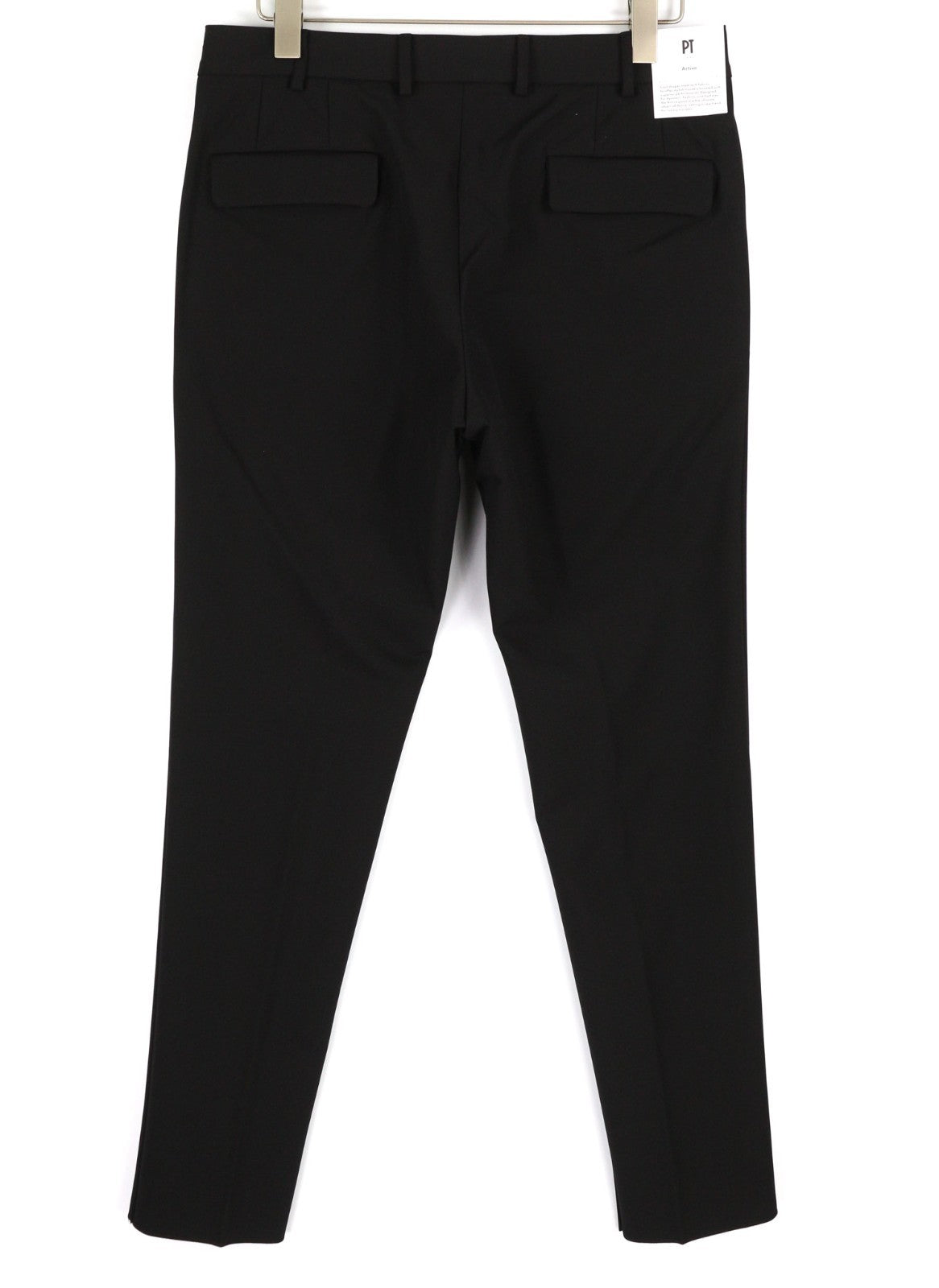 PT TORINO Lamda Men's Trousers 58 W38 Black Chino Slim Fit Unfinished Hem