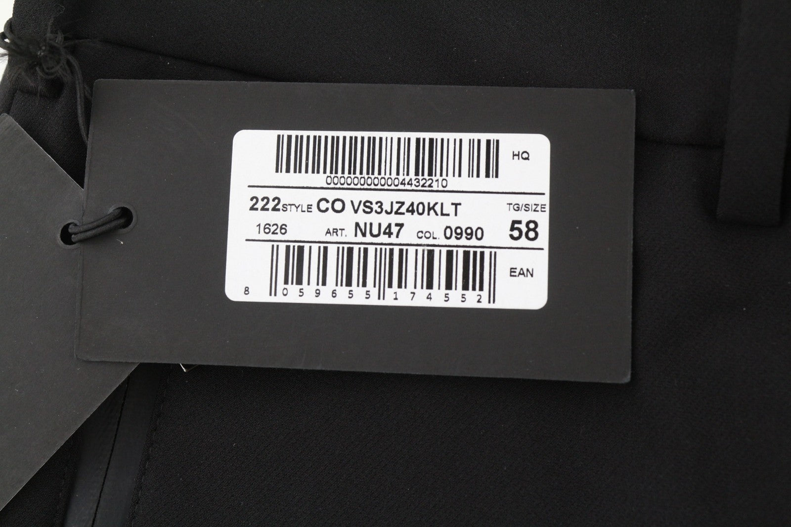 PT TORINO Lamda Men's Trousers 58 W38 Black Chino Slim Fit Unfinished Hem