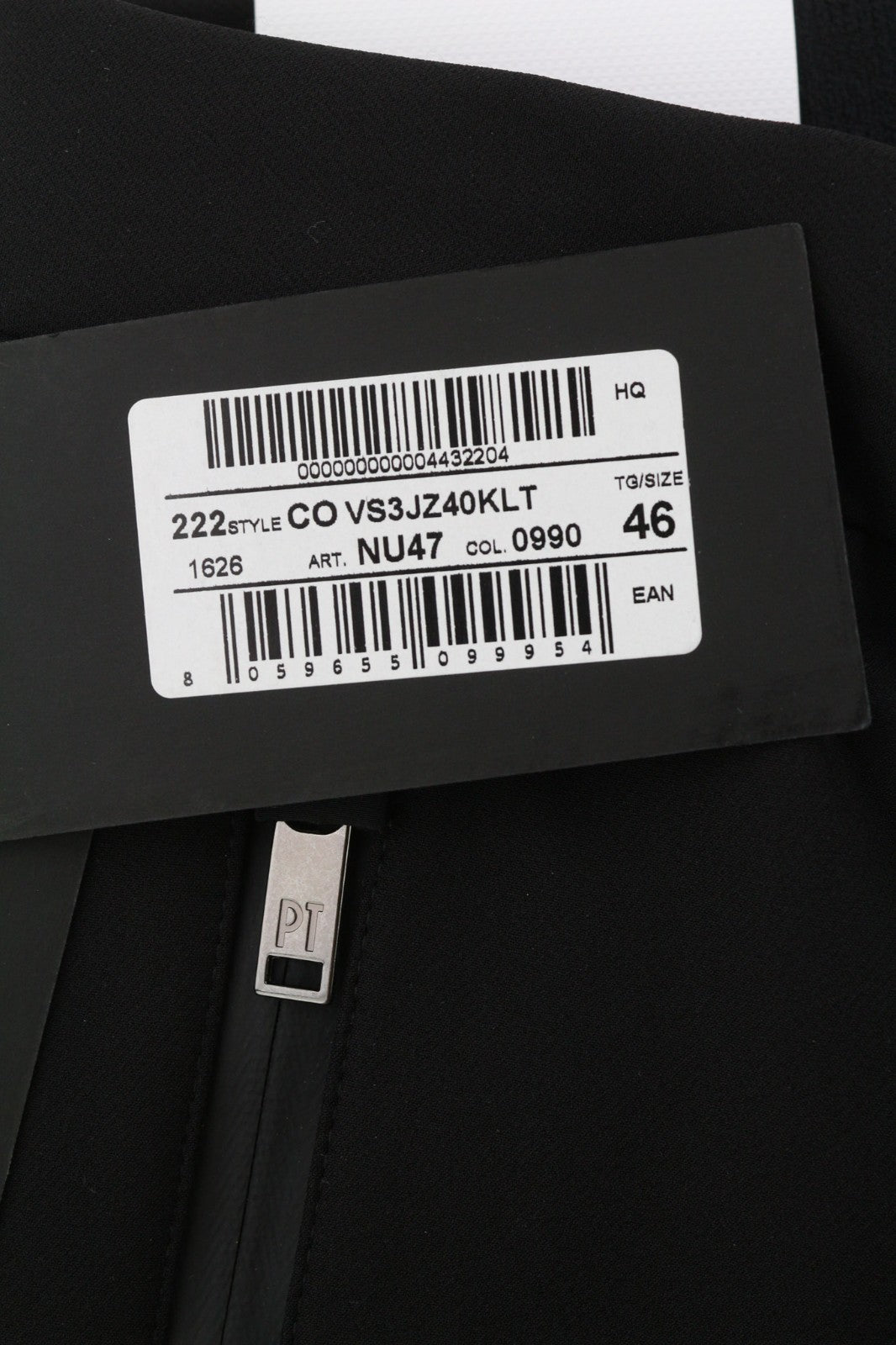 PT TORINO Lamda Men's Trousers 46 W29 Black Chino Slim Fit Unfinished Hem