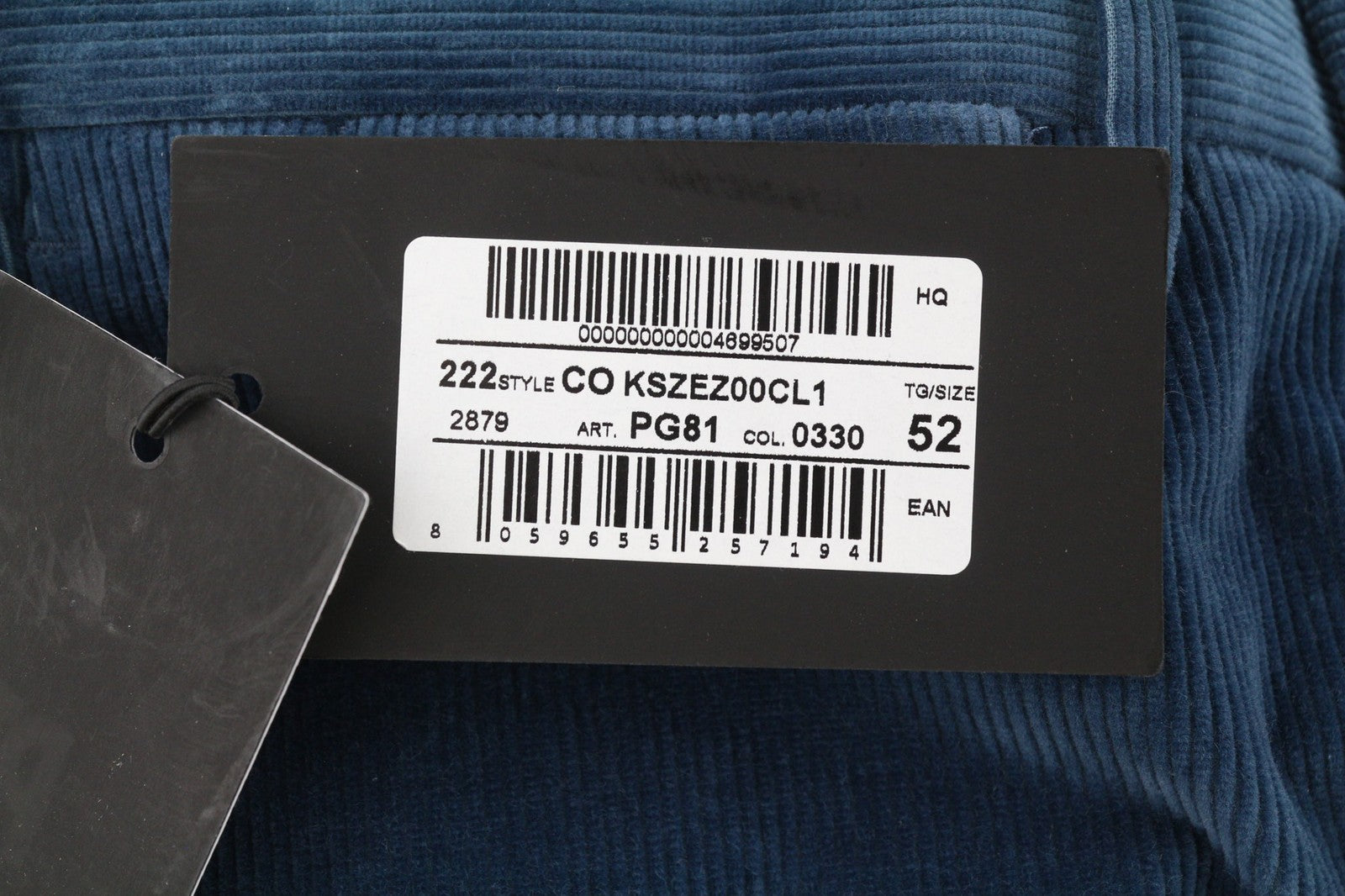 PT TORINO Men's Trousers 52 W36 Blue Corduroy Chino Skinny Fit Zipped Logo