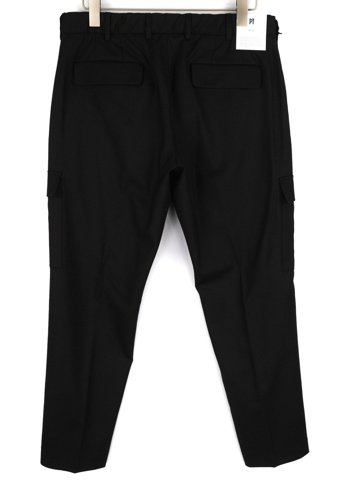 PT TORINO Lamda Men's Trousers 52 W35 Black Fleece Wool Cargo Zipped Pocket