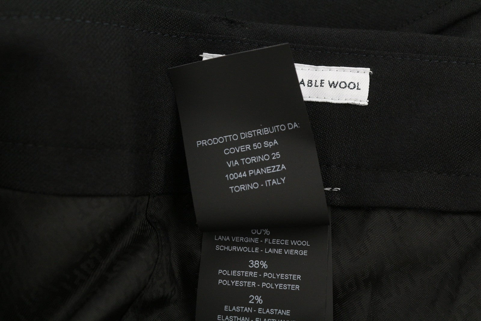 PT TORINO Lamda Men's Trousers 54 W37 Black Fleece Wool Cargo Zipped Pocket