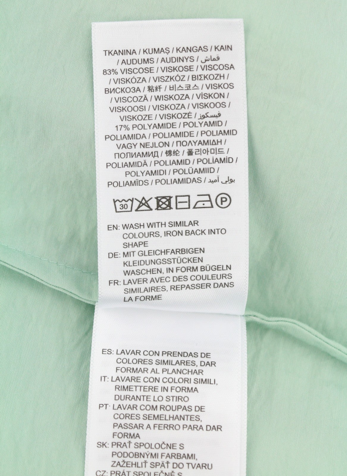 GANT moteriška palaidinė „Pop Over“ EU42 porceliano žalia, V formos iškirpte, 3/4 rankovėmis 