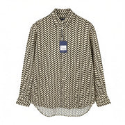 GANT Relaxed Geometric Women Shirt EU38 Rich Brown Oversized Loose Fit RRP150