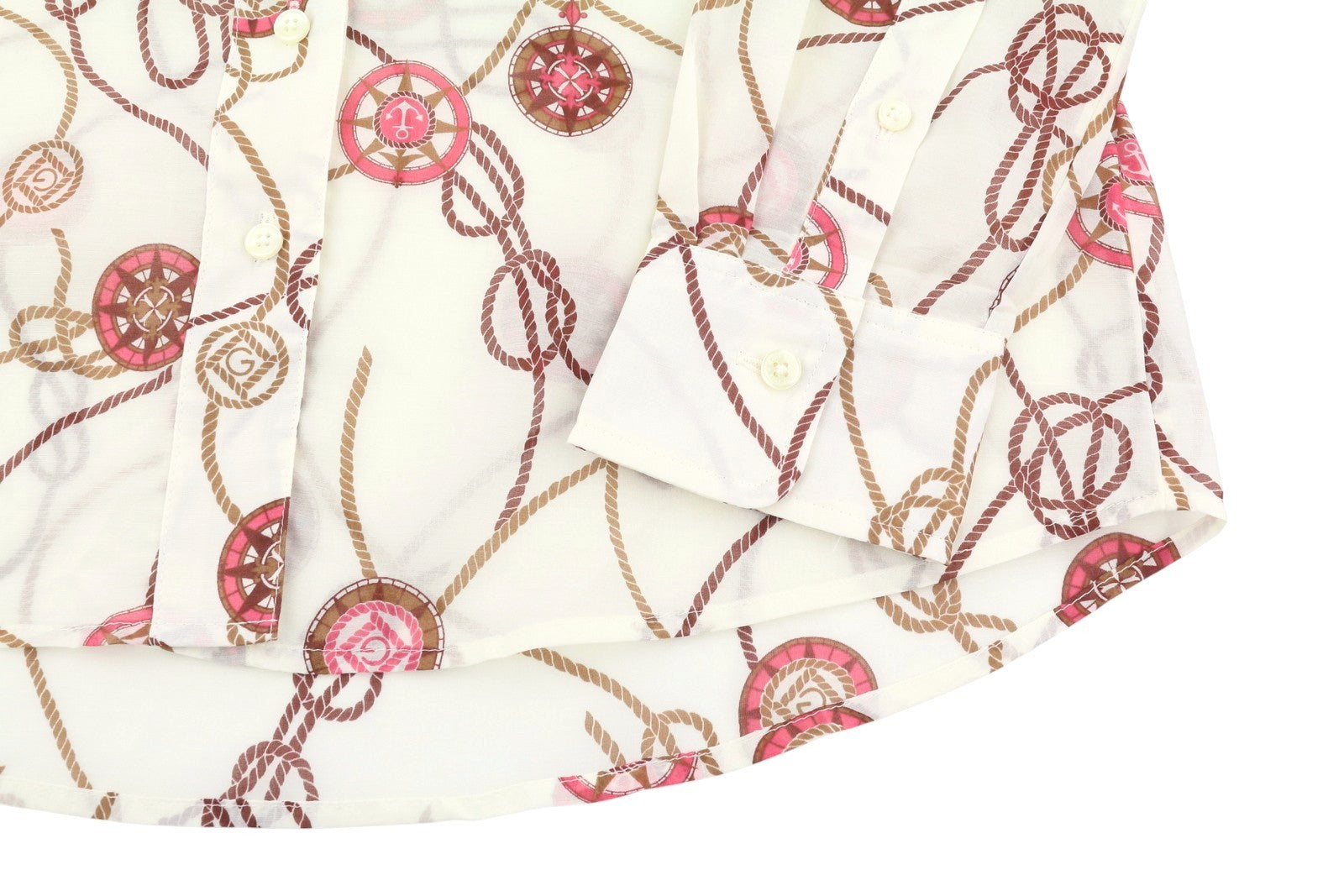 GANT buriavimo rašto šilkinis moteriškas marškinėlis, EU34, baltas, sagomis užsegamas, platėjančia apykakle. 