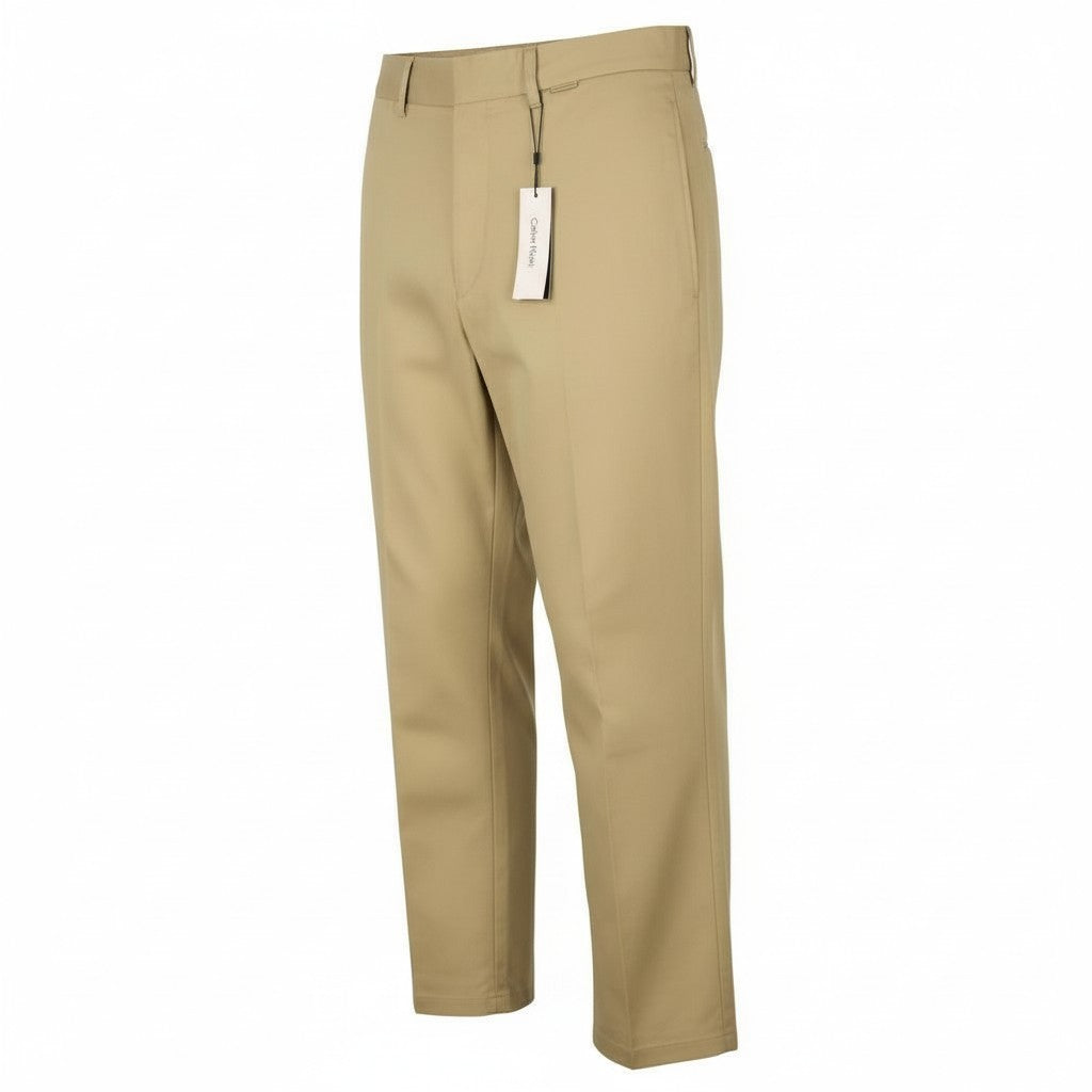 CALVIN KLEIN Piece Dyed Tencel Tapered Men Trousers W36/L32 Cropped Relaxed