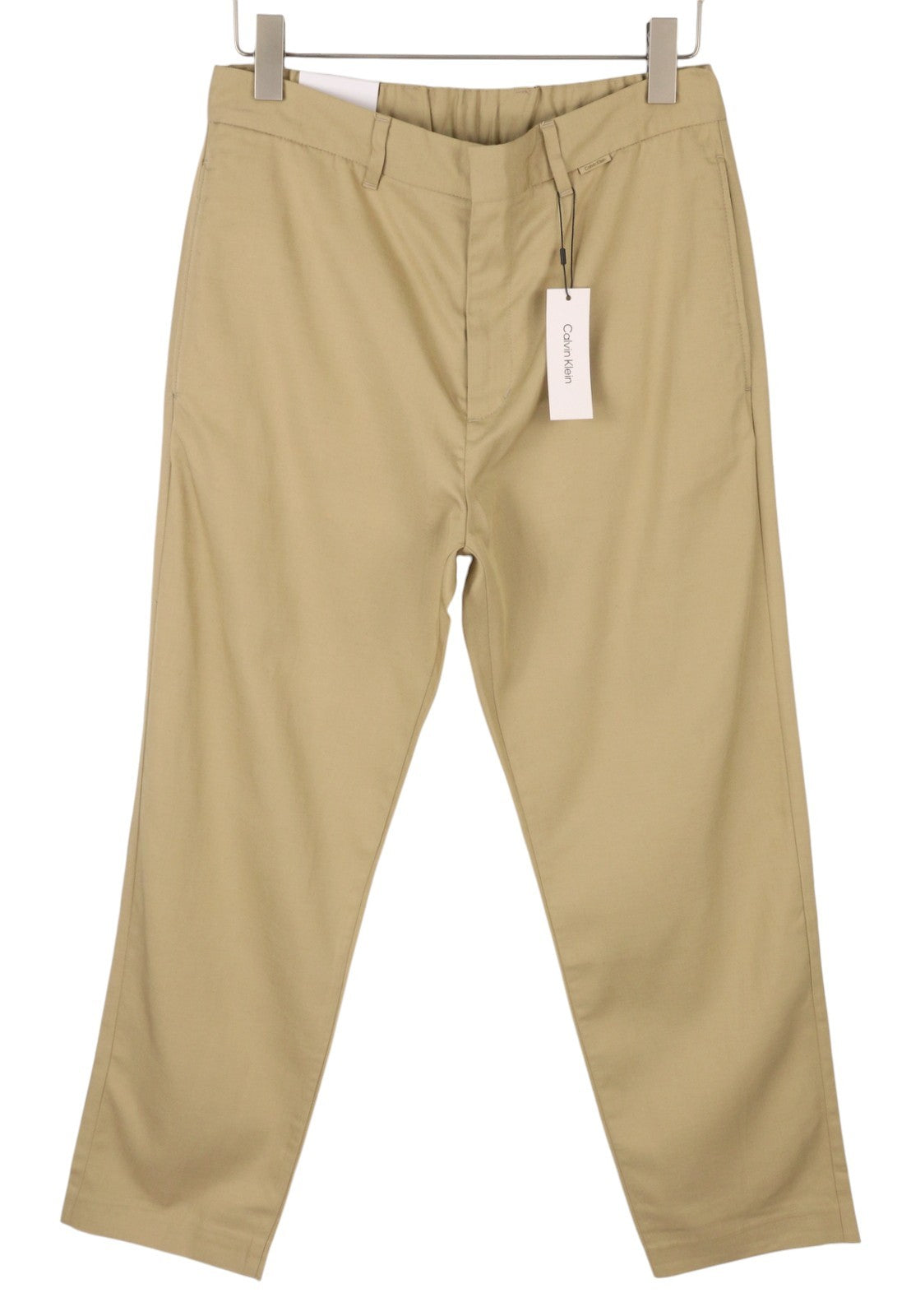 CALVIN KLEIN Piece Dyed Tencel Tapered Men Trousers W32/L32 Cropped Relaxed