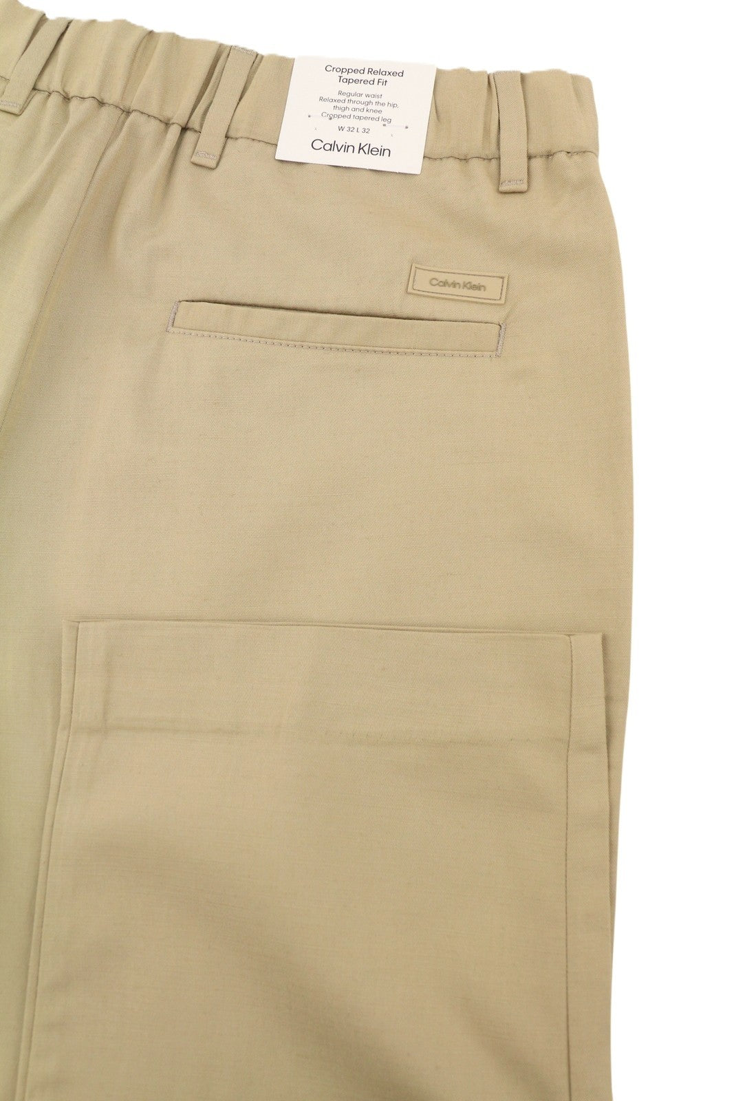 CALVIN KLEIN Piece Dyed Tencel Tapered Men Trousers W32/L32 Cropped Relaxed
