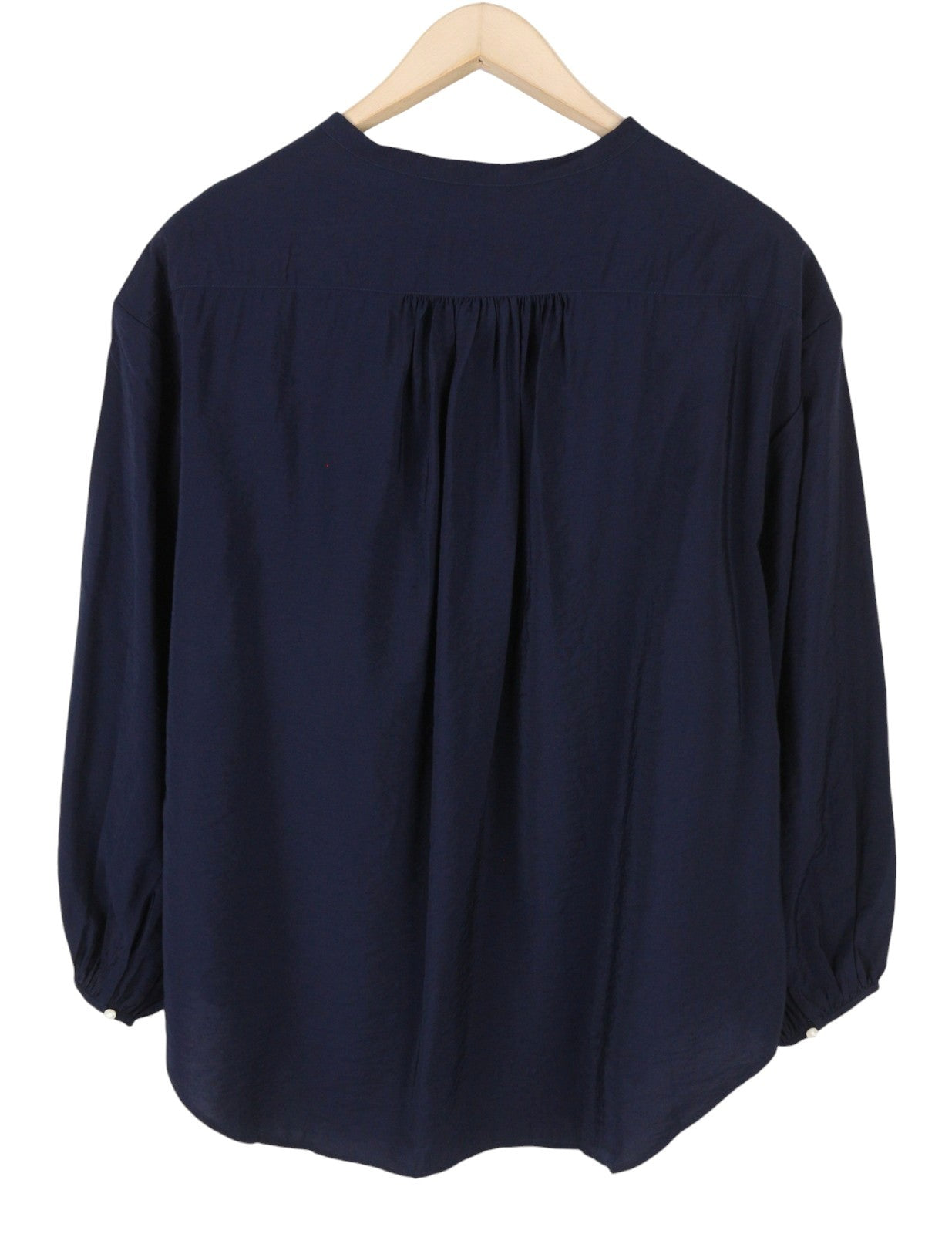 GANT Pop Over Women Blouse EU42 Classic Blue V-Neck Loose Fit Thin 3/4 Sleeves