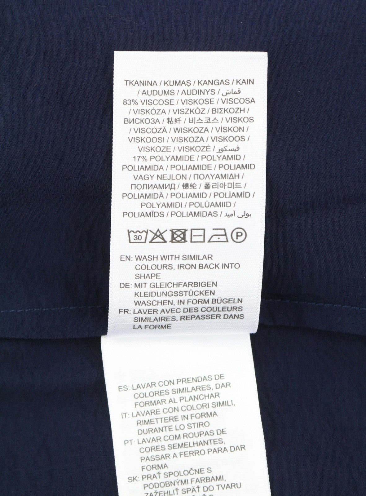 GANT Pop Over Women Blouse EU42 Classic Blue V-Neck Loose Fit Thin 3/4 Sleeves