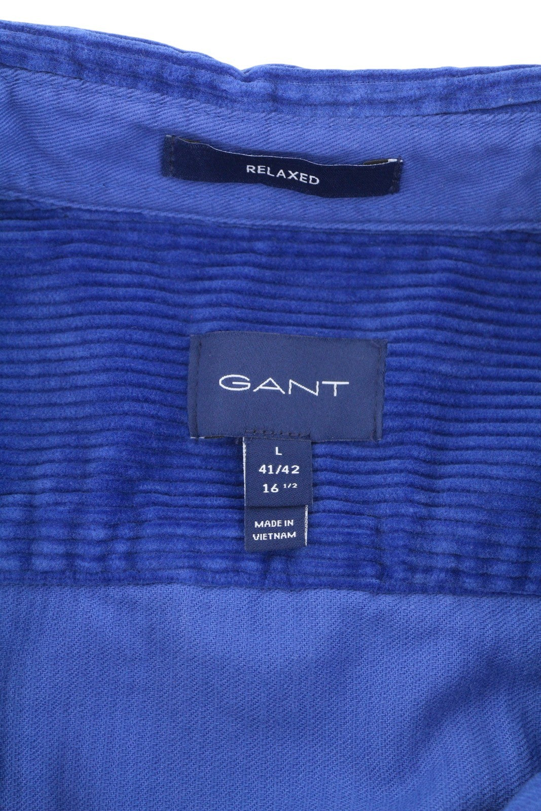 GANT Rel Chunky Corduroy Town Men Shirt L College Blue Patch Pocket RRP249