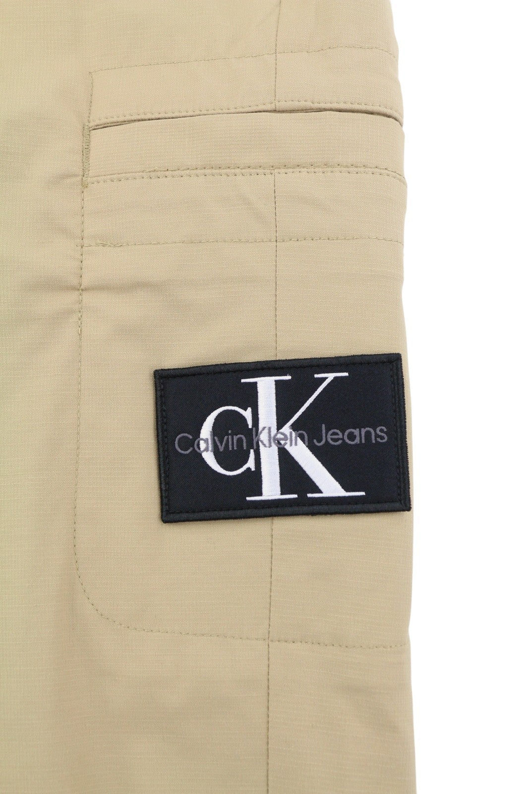 CALVIN KLEIN Men Trousers S Beige Slim Fit Zip Fly Logo Casual Chino