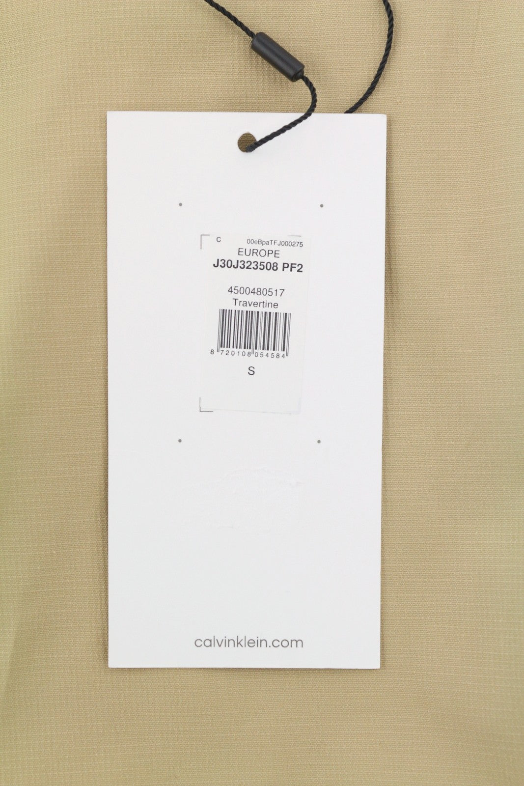 CALVIN KLEIN Men Trousers S Beige Slim Fit Zip Fly Logo Casual Chino