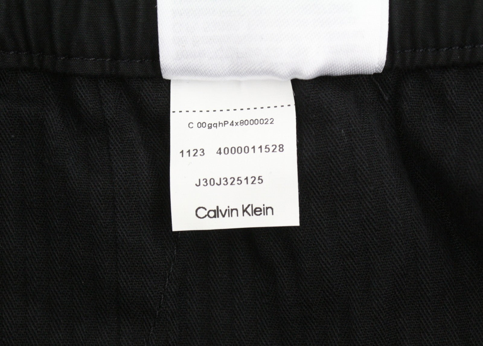 CALVIN KLEIN Utility Cotton Pop Men Trousers S Black Elastic Waist Logo Cargo