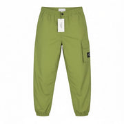 CALVIN KLEIN Utility Cotton Pop Men Trousers S Green Elastic Waist Logo Cargo