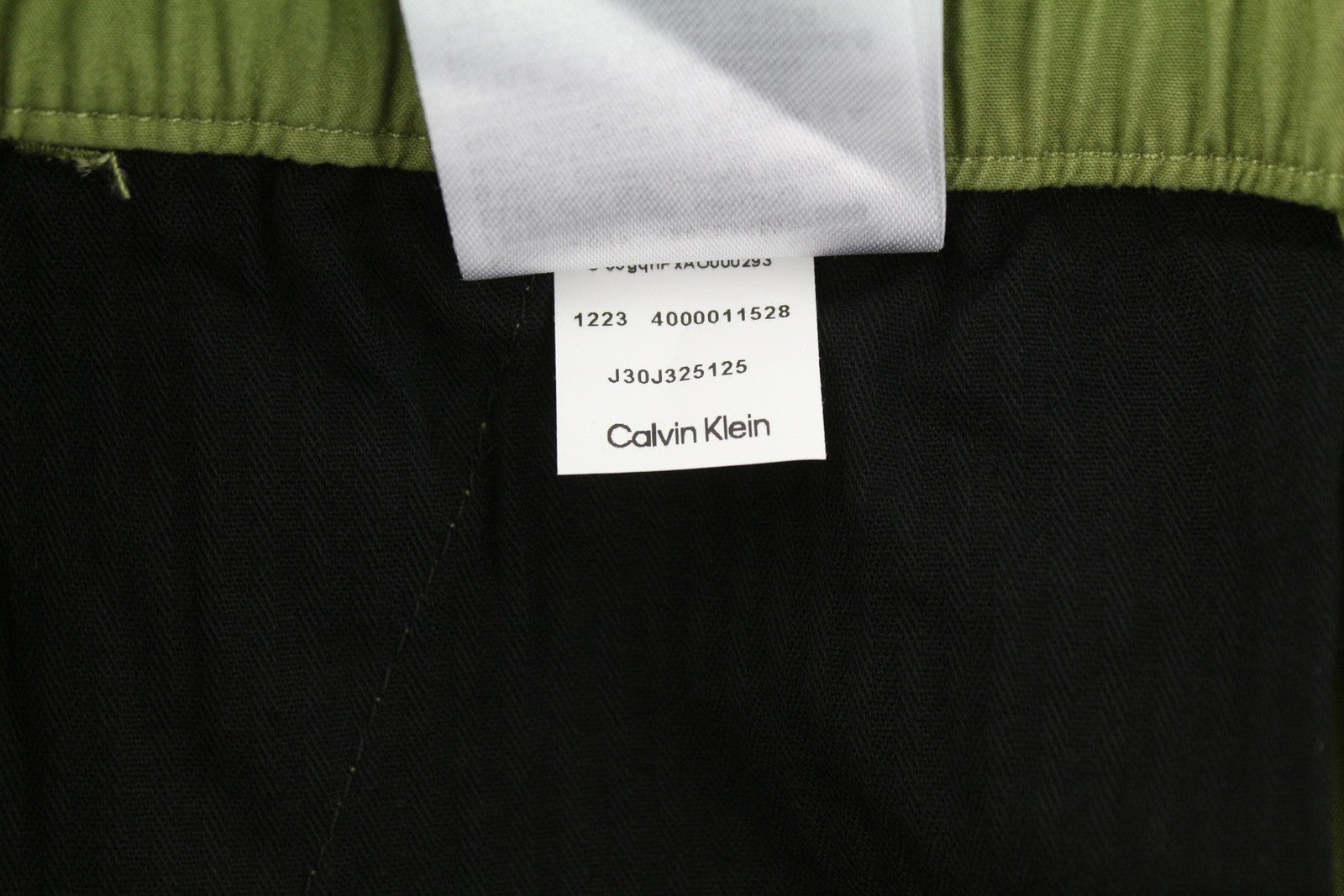 CALVIN KLEIN Utility Cotton Pop Men Trousers S Green Elastic Waist Logo Cargo