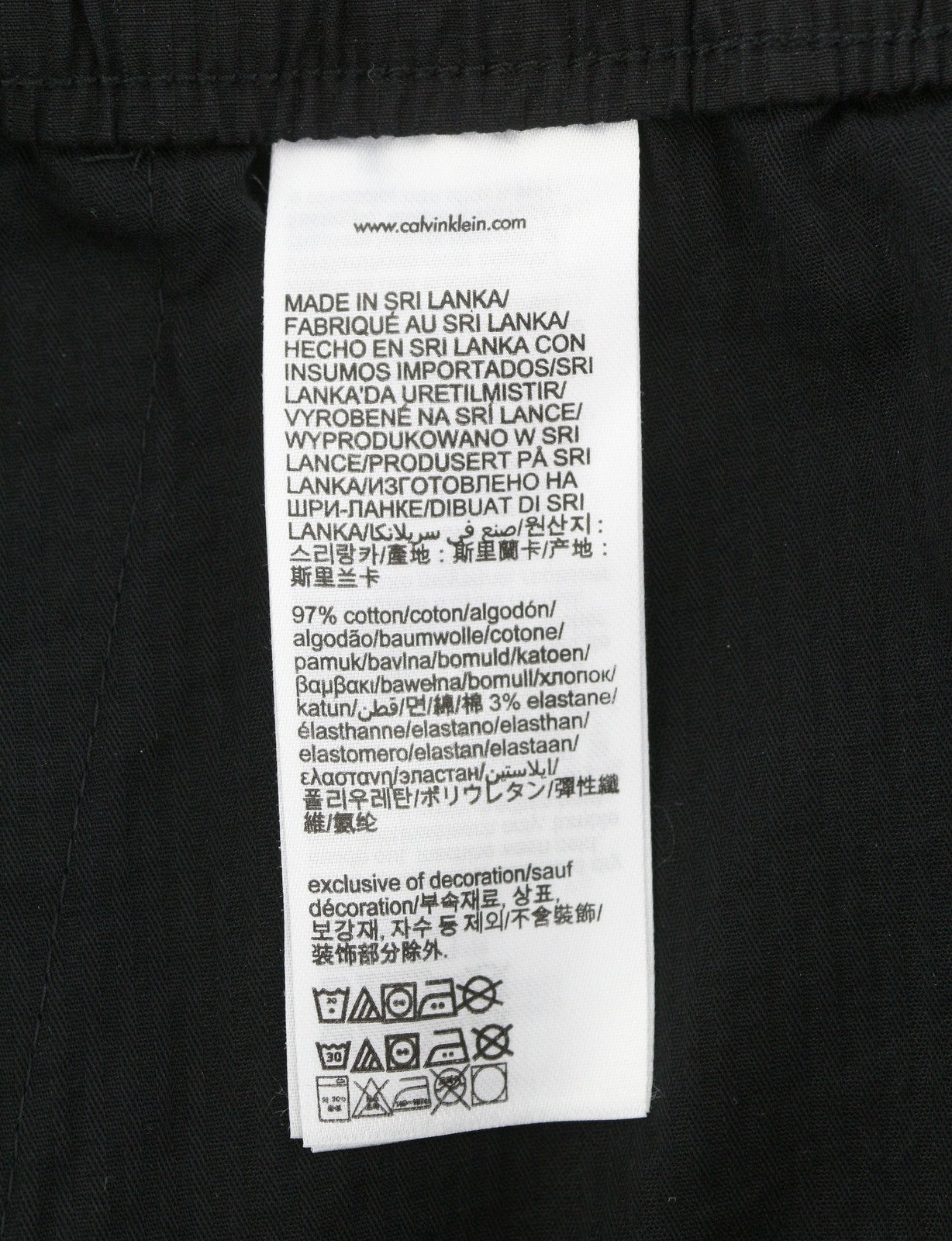 CALVIN KLEIN Men Trousers W32 Black Cargo Elastic Waist Check Patch Pockets