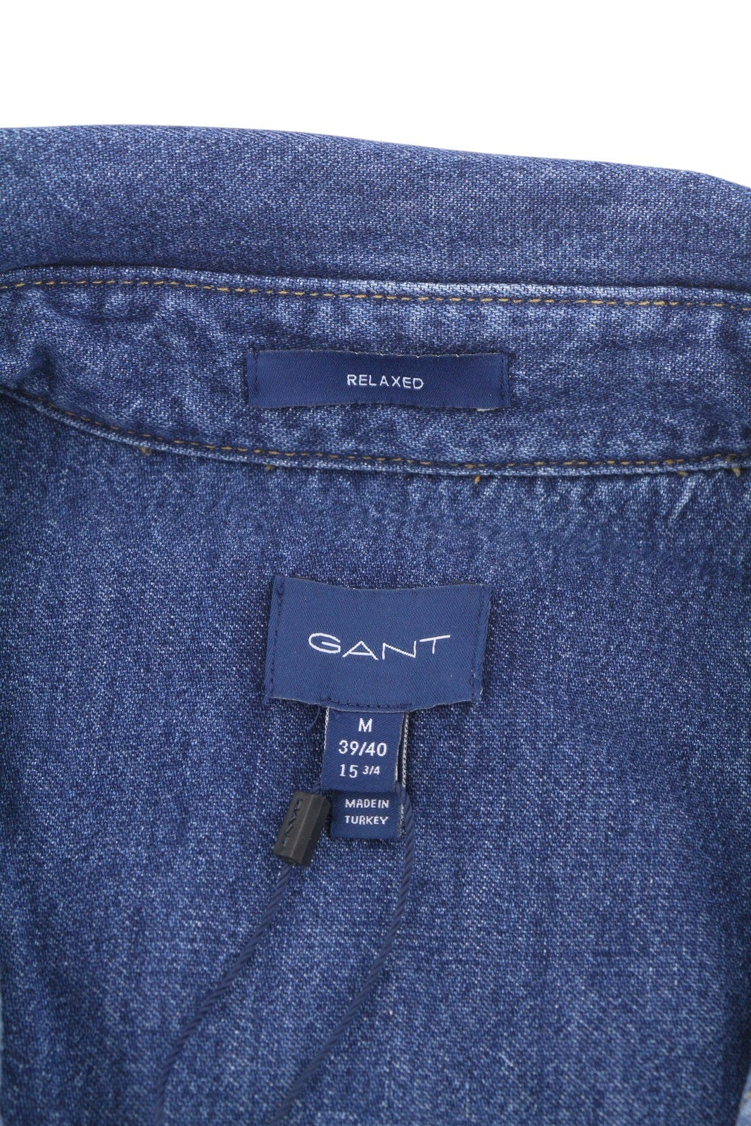 GANT Rel Denim Western Town Men Shirt M Mid Blue Snap Buttons Relaxed RRP199