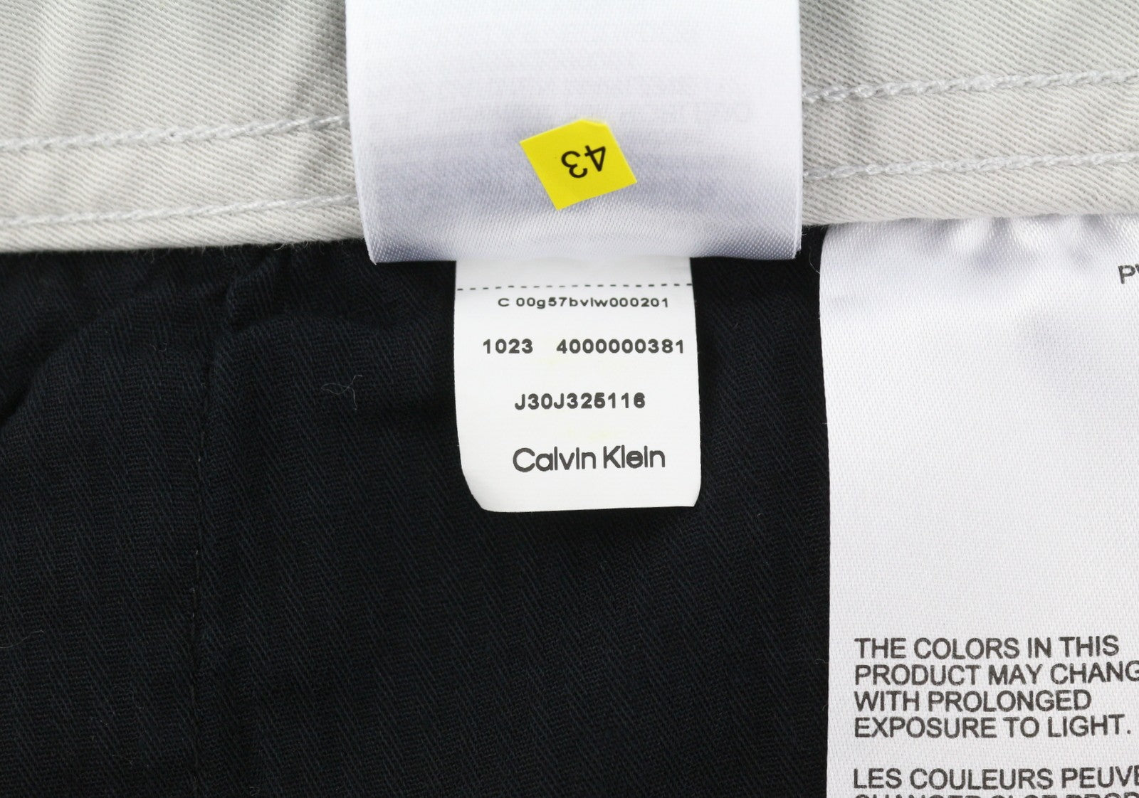 CALVIN KLEIN vyriškos tiesios krovininės kelnės L dydžio, šviesiai pilkos, su elastingu juosmeniu ir logotipu 