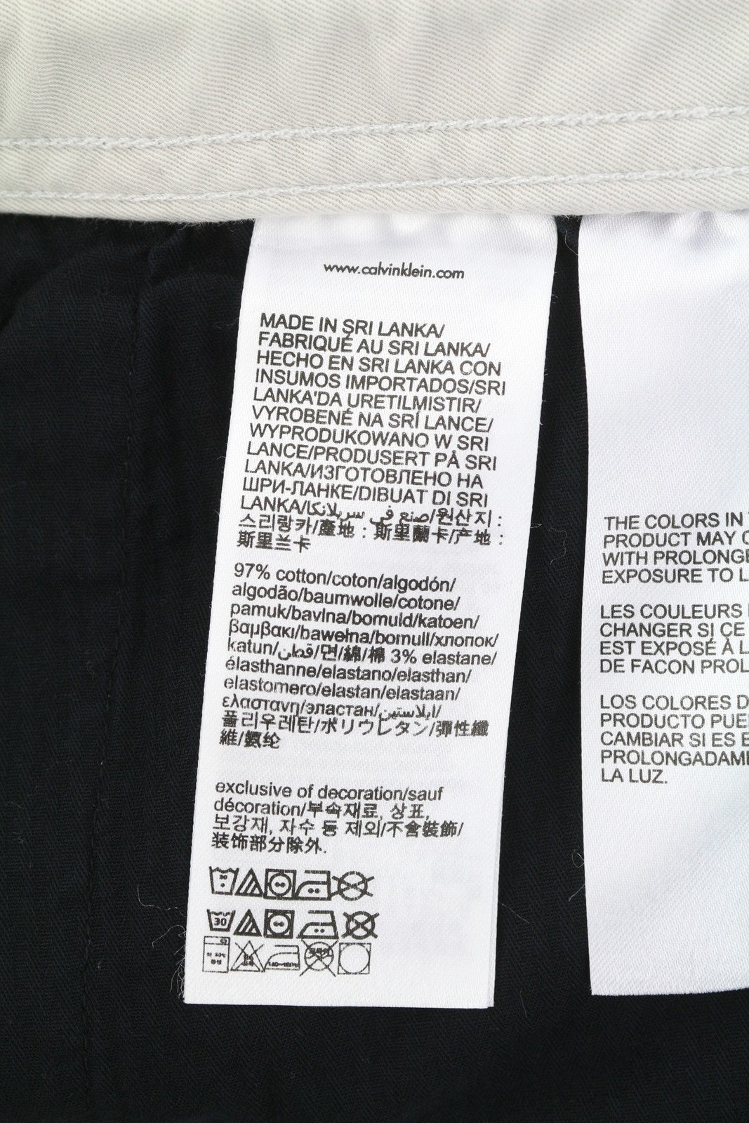 CALVIN KLEIN vyriškos tiesios krovininės kelnės L dydžio, šviesiai pilkos, su elastingu juosmeniu ir logotipu 