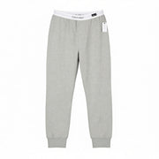 CALVIN KLEIN Sleepwear Jogger Men Trousers M Grey Melange Elastic Waist Tricot