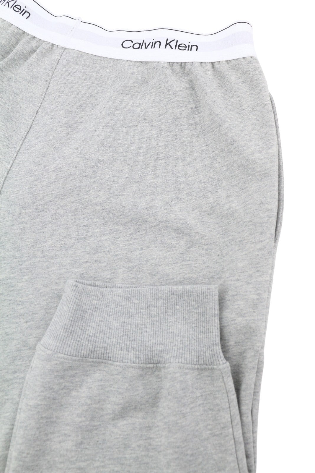 CALVIN KLEIN Sleepwear Jogger Men Trousers M Grey Melange Elastic Waist Tricot