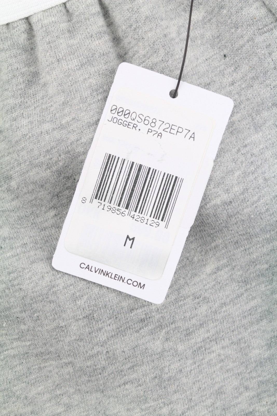 CALVIN KLEIN Sleepwear Jogger Men Trousers M Grey Melange Elastic Waist Tricot