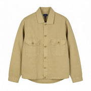 GANT GMNT Dyed Overshirt Men Jacket L Beige Linen Blend Button-Up Thin RRP170