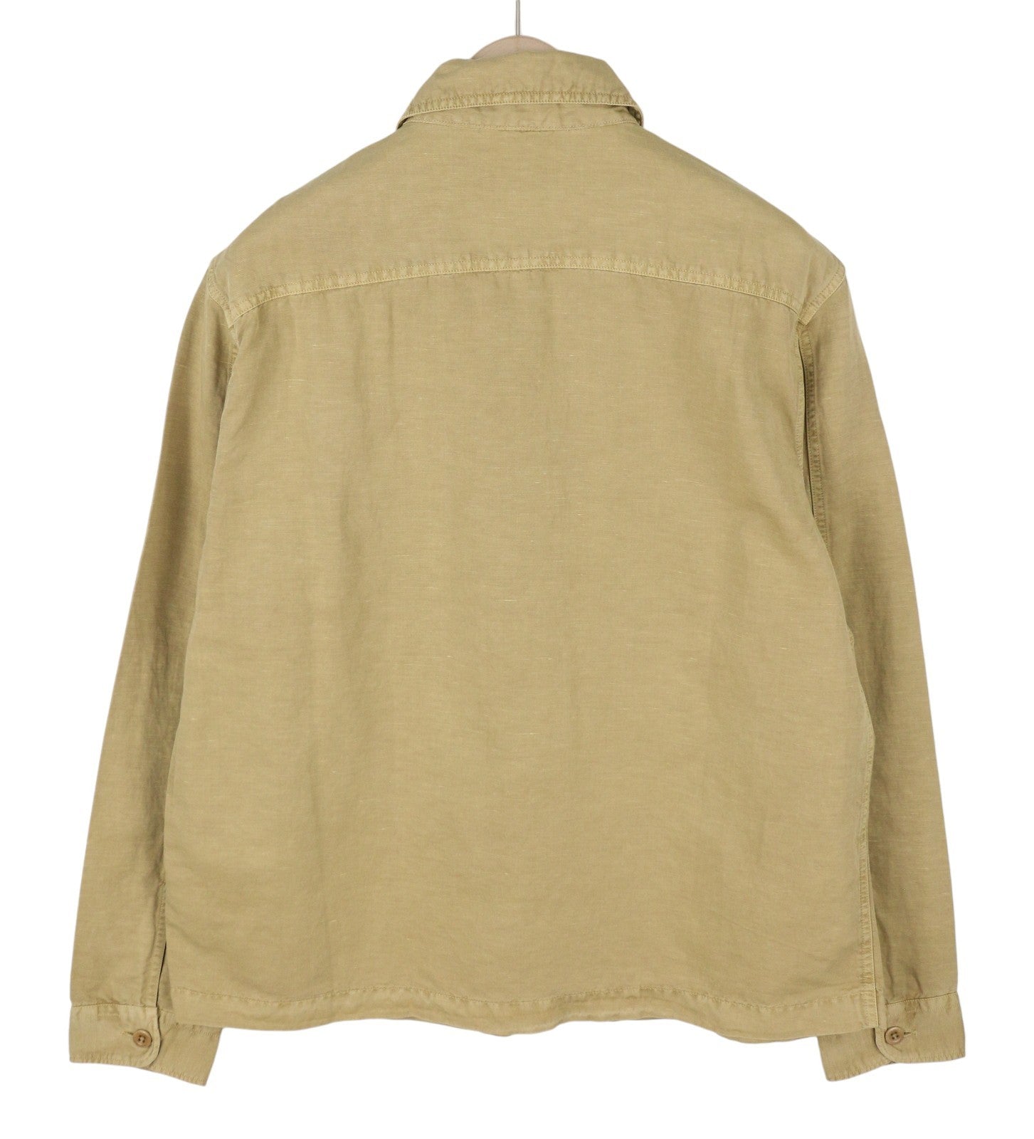 GANT GMNT Dyed Overshirt Men Jacket L Beige Linen Blend Button-Up Thin RRP170