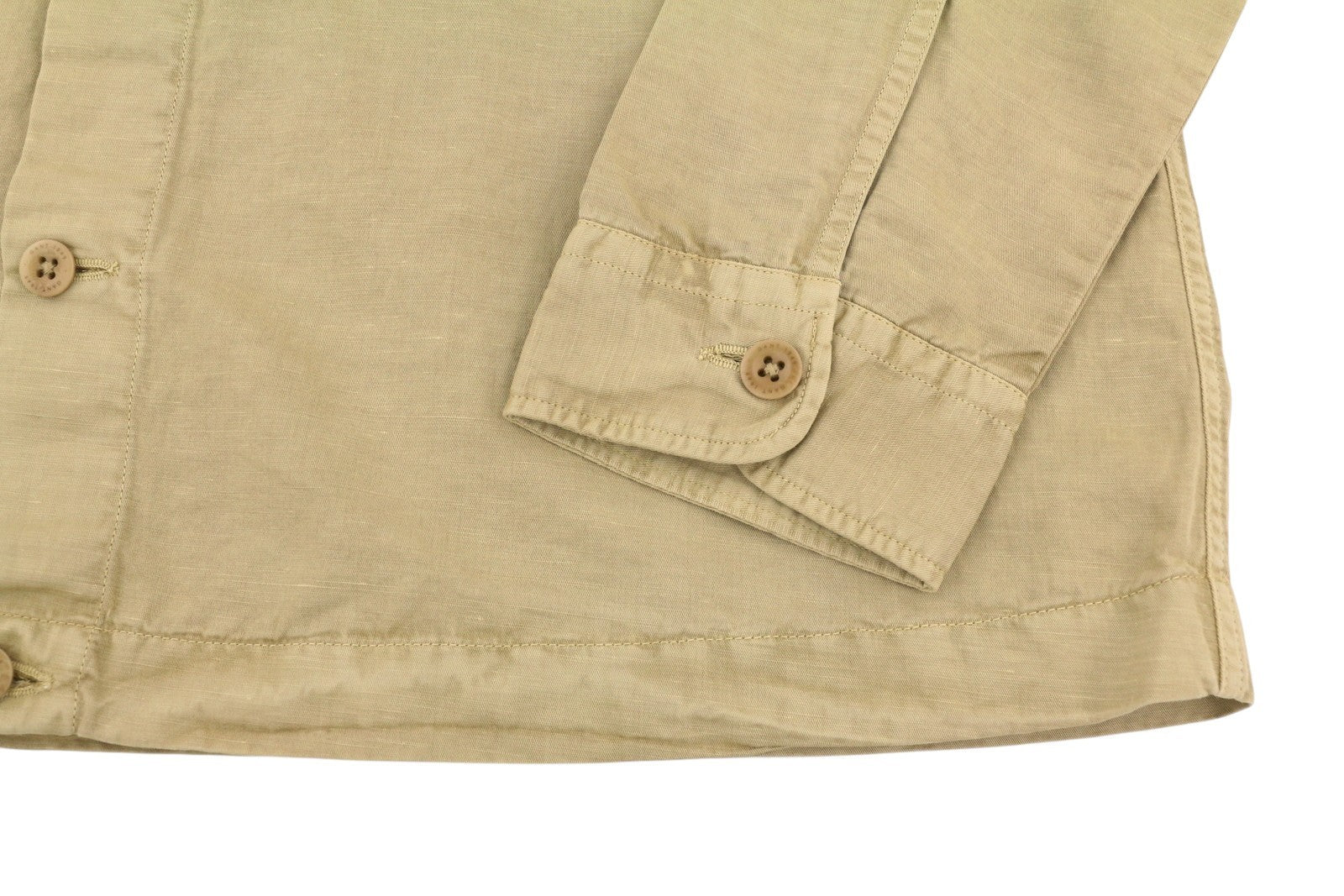 GANT GMNT Dyed Overshirt Men Jacket L Beige Linen Blend Button-Up Thin RRP170