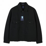 GANT GMNT Dyed Overshirt Men Jacket XL Black Linen Blend Button-Up Logo Thin