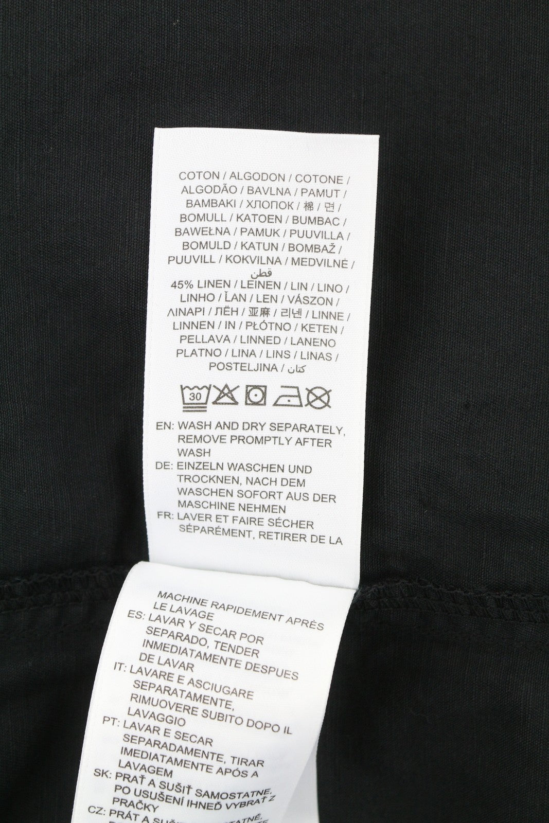 GANT GMNT Dyed Overshirt Men Jacket XL Black Linen Blend Button-Up Logo Thin