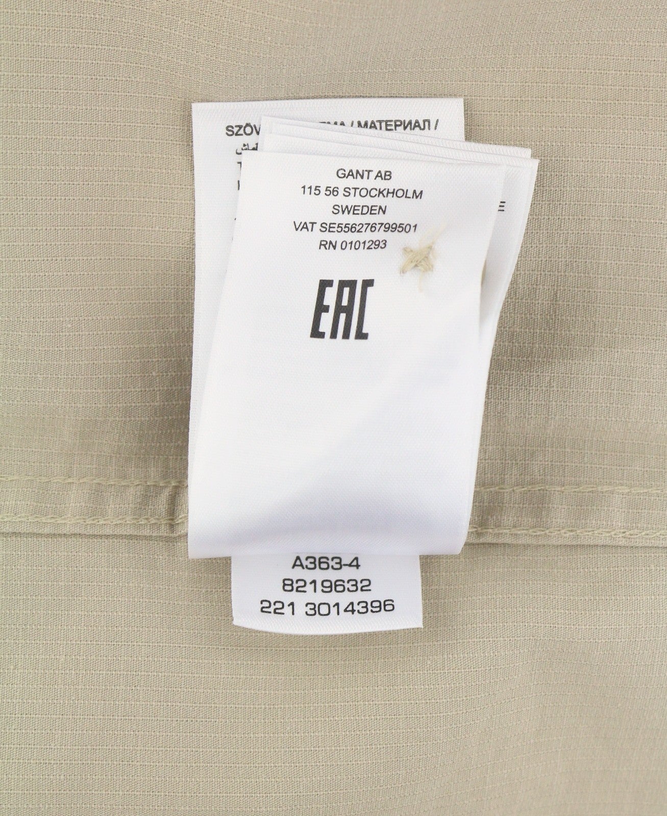 GANT Ripstop Overshirt Men Jacket 2XL Plaza Taupe Button-Up Patch Pocket Thin