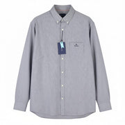 GANT Reg Texture Men Shirt L Persian Blue Button-Down Neck Patch Pocket Casual