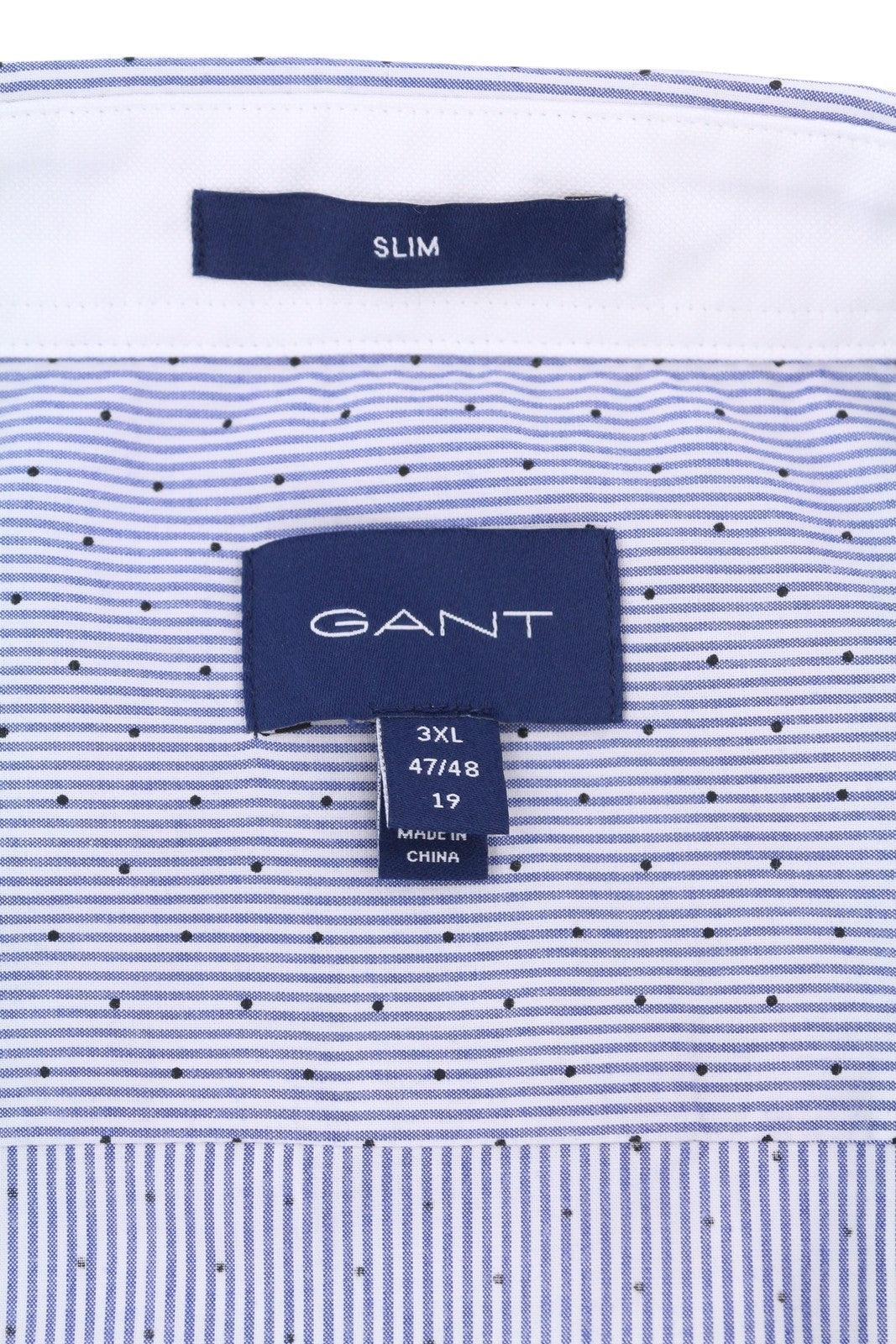 GANT Slim Banker Bot Men Shirt 3XL College Blue Button-Down Neck Logo Casual