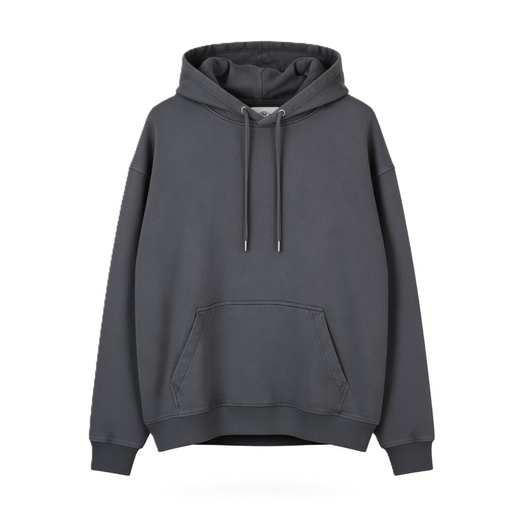 CALVIN KLEIN Men Hoodie 2XL Grey Faded Kangaroo Pocket Embroidered Logo Pullover