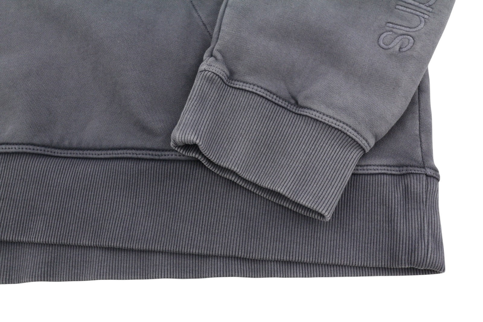 CALVIN KLEIN Men Hoodie 2XL Grey Faded Kangaroo Pocket Embroidered Logo Pullover