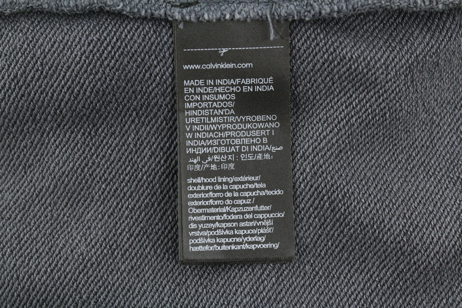 CALVIN KLEIN Men Hoodie 2XL Grey Faded Kangaroo Pocket Embroidered Logo Pullover