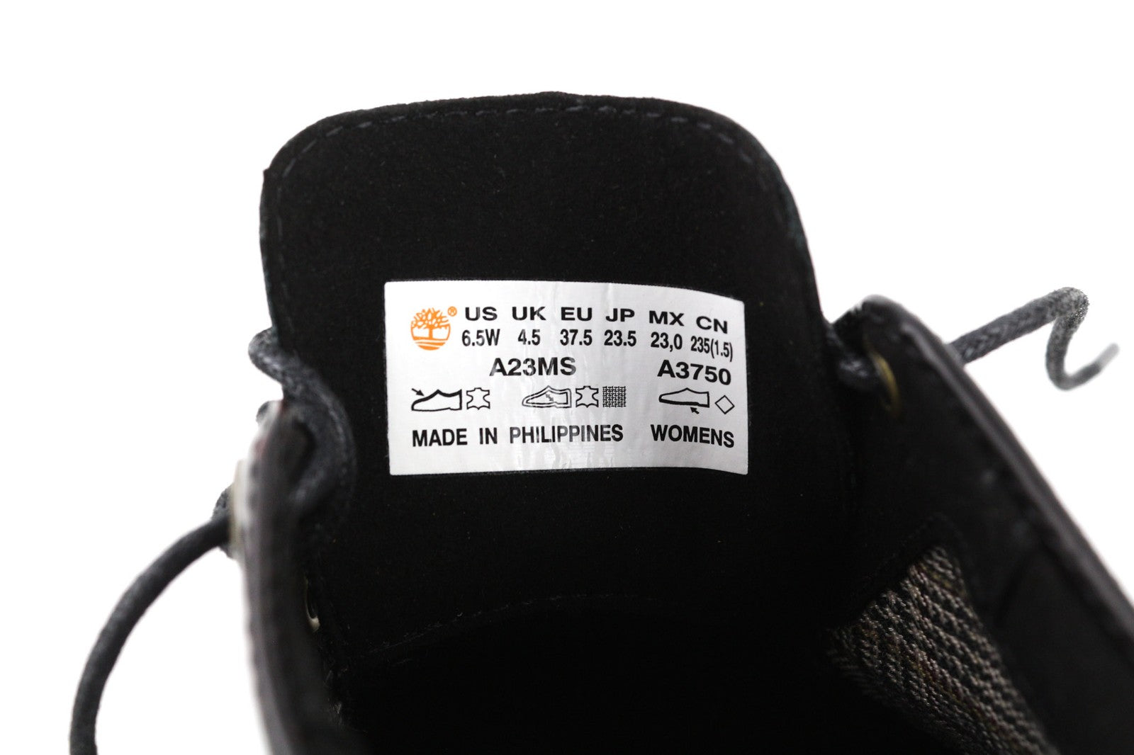 TIMBERLAND A23MS-A3750 moteriški batai EU37.5/38.5 juodi, raudoni, odiniai, žemakulniai bateliai, pora 