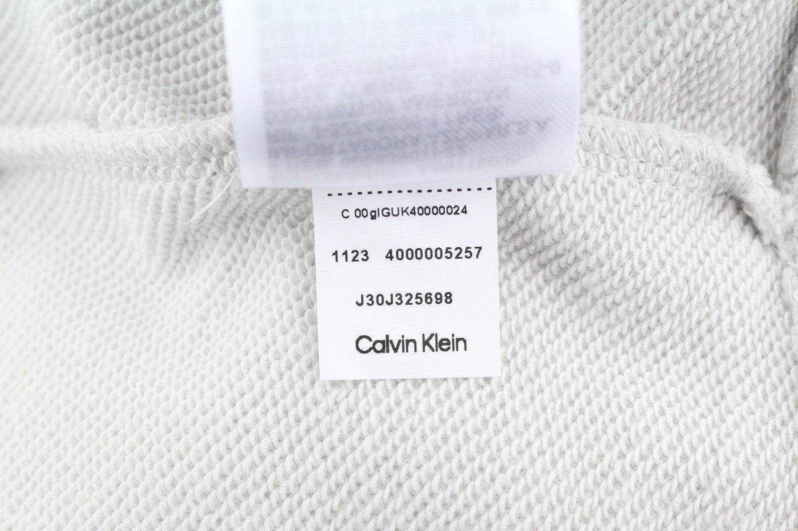 CALVIN KLEIN Men Hoodie XL Lunar Rock Grey Kangaroo Pocket Back Logo Pullover